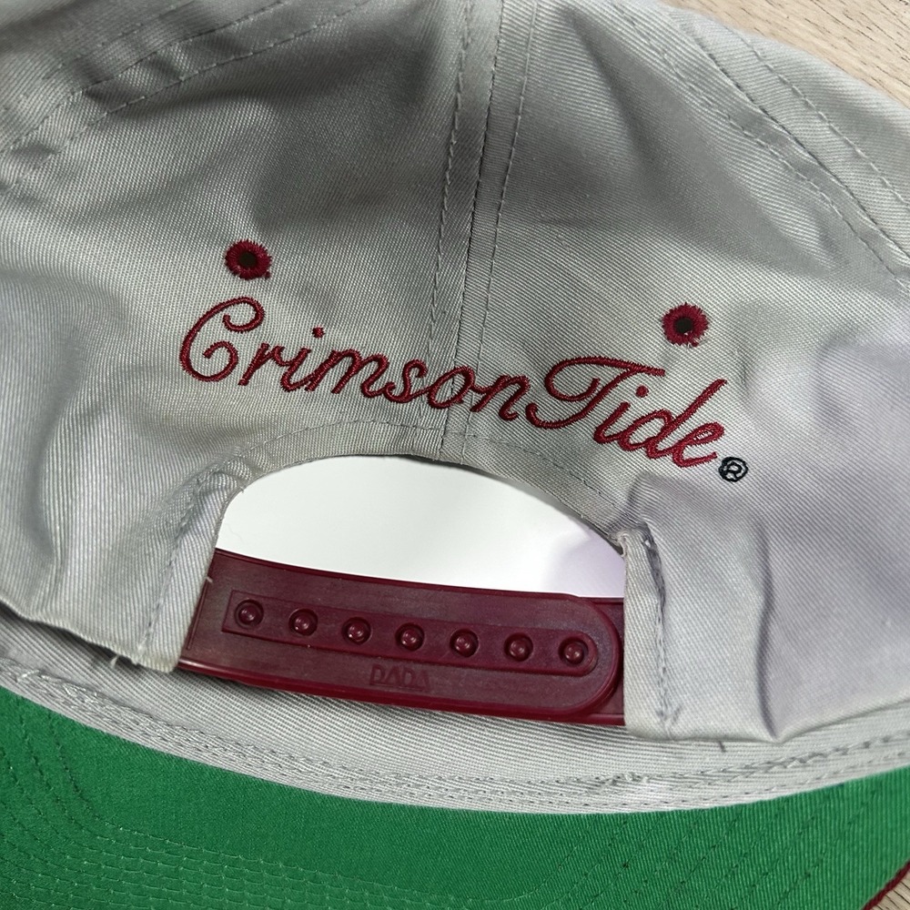 VTG Alabama Crimson Tide Snapback Hat College Signatures Gray Red Cap - Picture 2 of 8